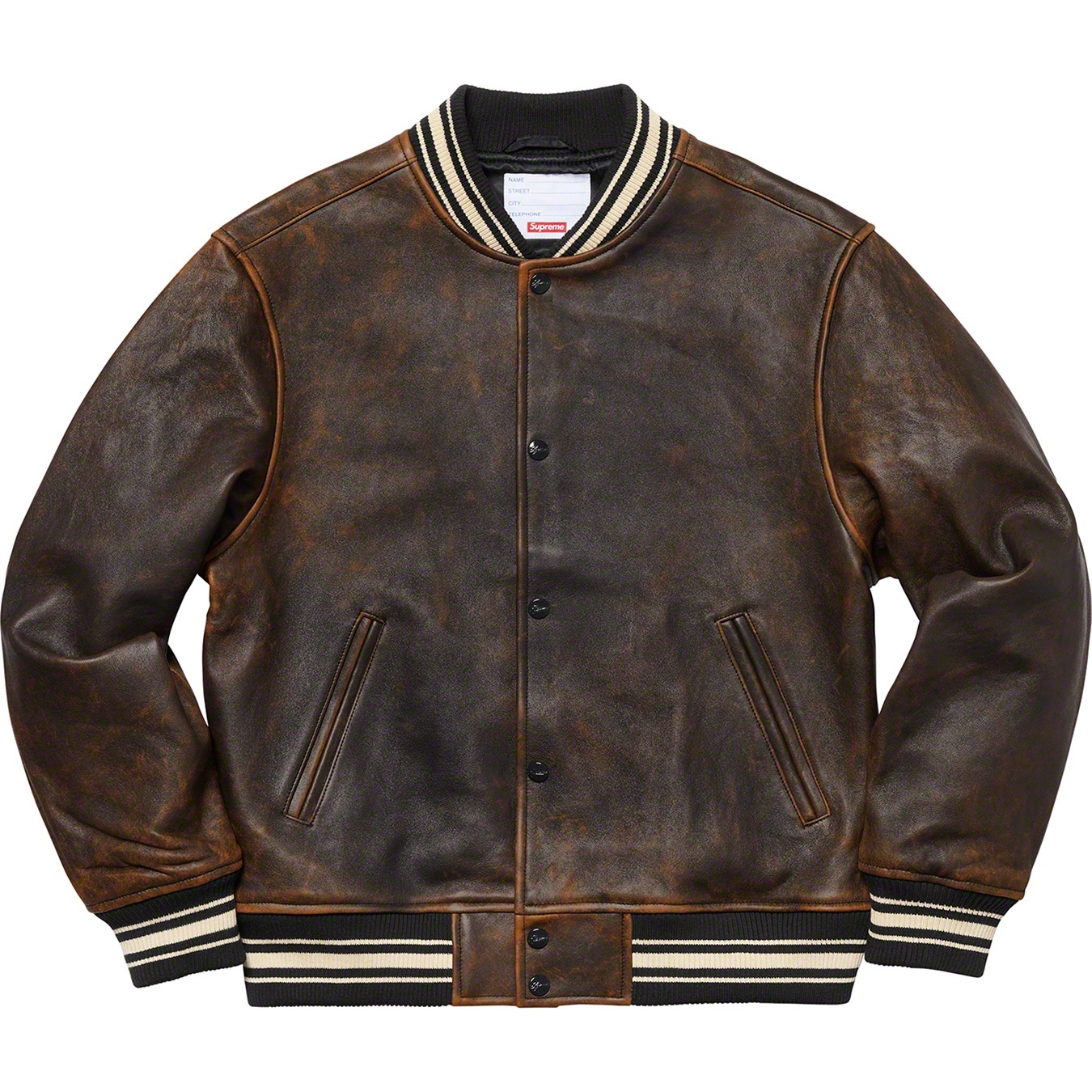 Leather Varsity Jacket view 4